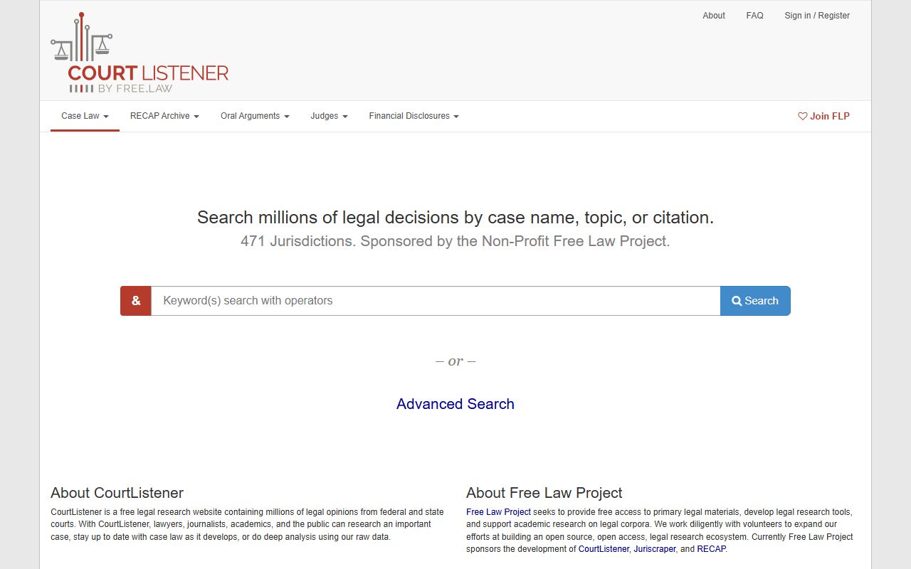 Crook County court dockets CourtListener free law database page