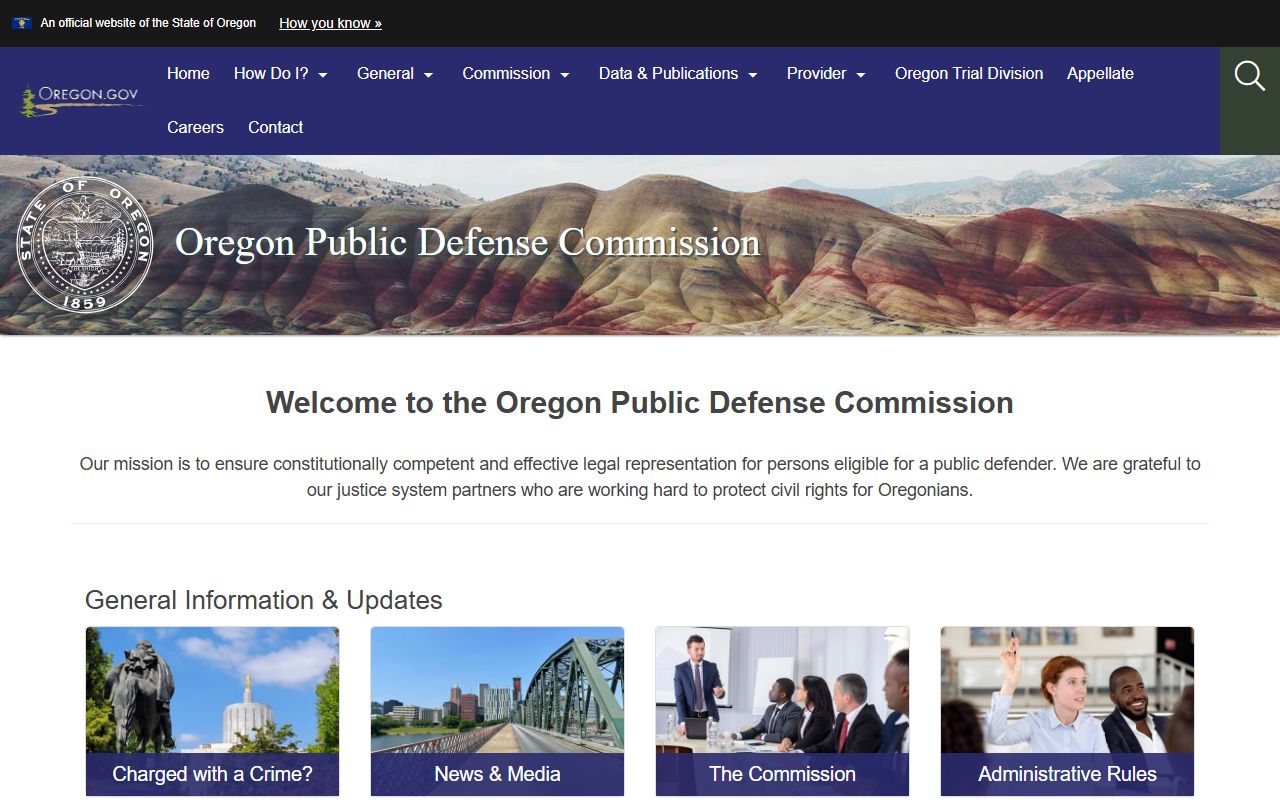 Crook County criminal court records Oregon Public Defense Commission page