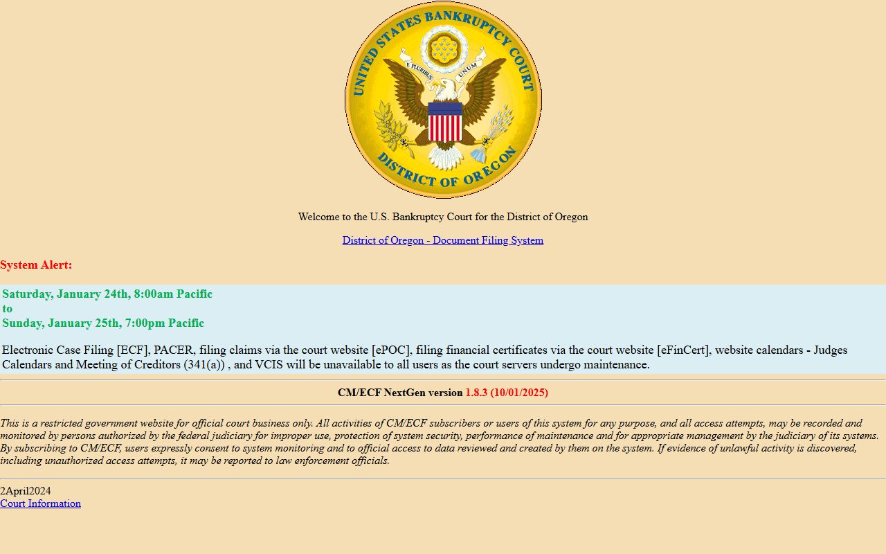 Crook County Circuit Court records Oregon bankruptcy CM ECF
